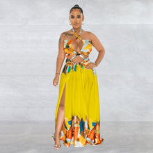 Load image into Gallery viewer, Women Wear Contrast Color Lace up Sleeveless Wrapped Chest Dress