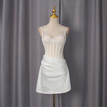 Load image into Gallery viewer, Spring Sexy Sweet Waist Slimming Boning Corset Mesh Splicing Sling Dress Women