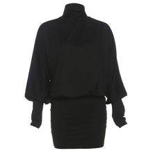Load image into Gallery viewer, Autumn Winter Women Clothing Solid Color Sexy Turtleneck Long Sleeve Backless Baggy Package Hip Dress