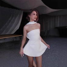 Load image into Gallery viewer, Women Clothing Autumn French Sexy Wind Ribbon Tube Top Solid Color Dress for Women