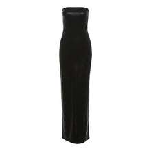 Load image into Gallery viewer, Women Clothing Autumn Winter Graceful Fashionable Sexy Backless Slim Fit Split Tube Top Dress Women