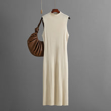 Load image into Gallery viewer, Solid Color Slim Fit Stretch Knitted Sleeveless Vest Summer All Matching Sheath Dress