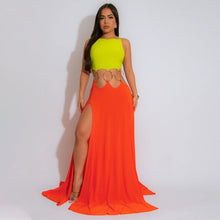 Load image into Gallery viewer, Sexy Lace up Backless High Slit Dress Women Solid Color