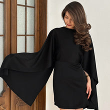 Load image into Gallery viewer, Niche Irregular Asymmetric Turtleneck Long Sleeve Waist Trimming Short Dress Women Spring Summer