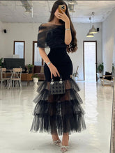 Load image into Gallery viewer, Women Clothing Trailing Sexy Dress Mesh Stitching Tube Top Evening Dress