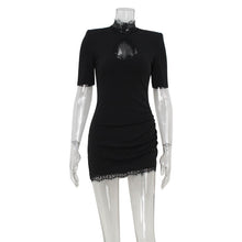 Load image into Gallery viewer, Slim Lace Stitching Hollow Out Cutout Thin Sexy Party Hip Bag Dress Women