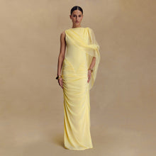 Load image into Gallery viewer, Fashionable Pleated Mesh Shawl Dress Sexy Sheath round Neck Slim Dress