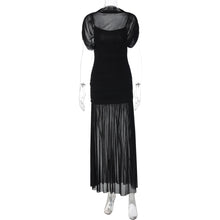 Load image into Gallery viewer, Sexy Socialite Tight Waist Close Fitting Stitching Gauzy Package Hip Maxi Dress for Women