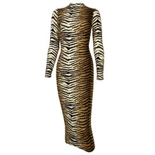 Load image into Gallery viewer, Autumn Winter Women Clothing Leopard Print Long Sleeve Sexy Slim Dress
