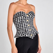 Load image into Gallery viewer, Classic Plaid Tube Top Drawstring Slim Fit Top Retro Women Clothing Party