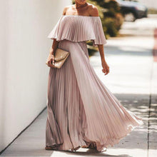 Load image into Gallery viewer, Spring Summer Women Clothing Sexy off-Shoulder Tube Top Folding Chiffon Party Formal Dress