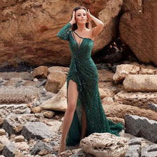 Load image into Gallery viewer, Fall Women Clothing Plus Color Sexy One Shoulder Cocktail Dress Hip Dress