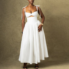 Load image into Gallery viewer, Women Clothing Solid Color Dress off the Shoulder Strap Sleeveless Large Dress