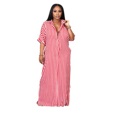 Load image into Gallery viewer, Women Clothing Striped Shirt Women Dress Split Dress French Dress