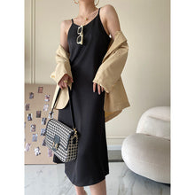 Load image into Gallery viewer, French Acetate Draping Satin Cami Dress Long Women Dress Spring