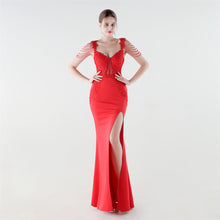 Load image into Gallery viewer, Heavy Industry Boning Corset Waist Binding Rhinestone Floral Evening Dress