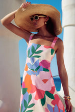 Load image into Gallery viewer, Summer Vacation French Spaghetti Strap Floral Print Maxi Dress