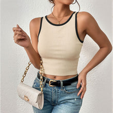 Load image into Gallery viewer, Knitted Inner Match Design Color Matching Slim Sports Bottoming Top Summer Sleeveless Vest