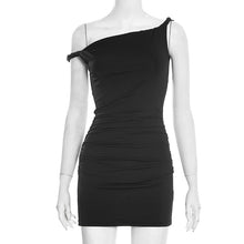 Load image into Gallery viewer, Women Clothing Spring Summer Sexy off the Shoulder Irregular Asymmetric Twisted Slim Mini Dress