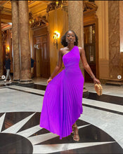 Load image into Gallery viewer, Popular Slim One Shoulder Cutout Pleated Dress