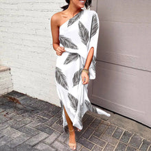 Load image into Gallery viewer, Summer Loose off Shoulder Waist Trimming Printing Dress Women