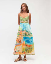 Load image into Gallery viewer, Dress Graffiti Positioning Printing Beach Vacation Large Swing Dress