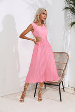 Load image into Gallery viewer, Hollowed Out Cropped Outfit Pleated Dress Sleeveless Swing Mid Length Vest Dress Women Women Clothing