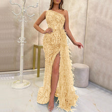 Load image into Gallery viewer, Color Sequined Fairy Long Sleeveless Slim Mid-Length Evening Dress