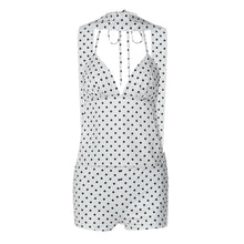 Load image into Gallery viewer, Women Clothing Winter Sexy Polka Dot Self Tie Vest Backless Slim Fit Shorts Two Piece Set