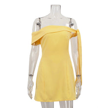 Load image into Gallery viewer, Off Neck Bandeau One Shoulder Sexy Short Dress Women Clothing A line Dress