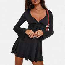 Load image into Gallery viewer, Dress Elegant Sexy Sexy Deep V Plunge Long Sleeve Dress
