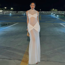 Load image into Gallery viewer, Spring Evening Sheer Mesh Sexy Solid Color Sheath Women Dress