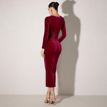 Load image into Gallery viewer, Elegant Sexy Deep V Plunge neck Top Hollow Out Cutout out Slim Fit Slimming Party Hip Dress