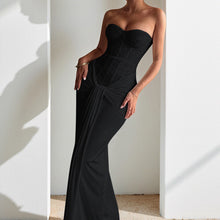 Load image into Gallery viewer, Women Evening Maxi Dress Waist Slimming Ribbon Tube Top Dress