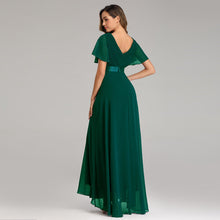Load image into Gallery viewer, Hand-Folded Large V-neck Dress Chiffon Elastic Banquet Bridesmaid Evening Dress for Women