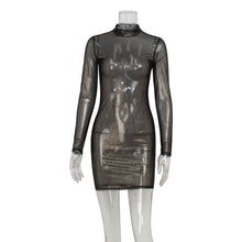 Load image into Gallery viewer, Women Sexy Mesh Long Sleeve Slim Bronzing Thin Glittering Dress Sheath Blouse