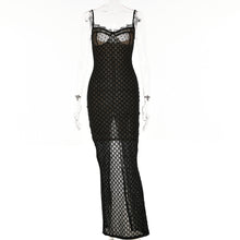 Load image into Gallery viewer, Autumn Sexy Suspender Tight Dress Lace Backless Split Polka Dot Dress
