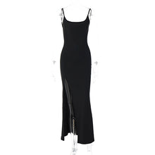 Load image into Gallery viewer, Women Clothing Spring Sexy Mesh Backless Sleeveless Split Sheath Dress for Women