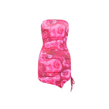 Load image into Gallery viewer, Summer Sexy Women Tube Top Printed Slim Sheath Split Short Dress