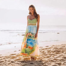 Load image into Gallery viewer, Dress Graffiti Positioning Printing Beach Vacation Large Swing Dress