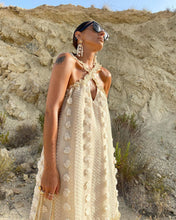 Load image into Gallery viewer, Halter Three Dimensional Floral Mop Tiered Dress