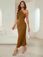 Load image into Gallery viewer, Women Sexy Dress Spring Autumn Evening Dress Satin Strap Maxi Dress