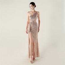 Load image into Gallery viewer, One Shoulder Diagonal Collar Sequined Clothing Beaded Bead Necklace Decorative Nightclub Cocktail Wedding