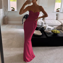 Load image into Gallery viewer, Autumn Winter Slim Deep V Plunge off the Shoulder Tube Top Boning Corset Evening Dress