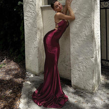 Load image into Gallery viewer, Women Clothing Spring Summer Solid Color Sexy Backless Hip Slimming Long Strap Dress
