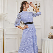 Load image into Gallery viewer, Dress Elegant Maxi Dress Solid Color Mesh High Waist A Line Dress