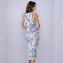 Load image into Gallery viewer, Summer Fresh Maxi Dress Square Collar Slimming Side Slit Sling Dress