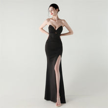 Load image into Gallery viewer, Boning Corset Waist Tube Top Heart Collar Hollow Out Cutout out Strap Cocktail Wedding Red Carpet Evening Dress