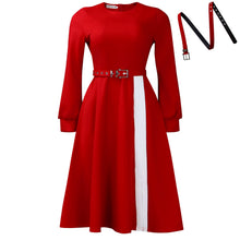 Load image into Gallery viewer, Women Clothing Long Sleeve round Neck Solid Color High Waist Elegant Spliced African Dress