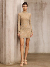 Load image into Gallery viewer, Women Clothing Sexy Tassel Rhinestone Mesh Pearl Sheath Dress for Women